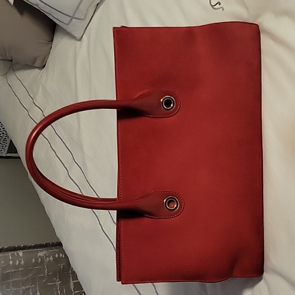 Jimmy Choo Red Suede Handbag - Picture 6 of 11